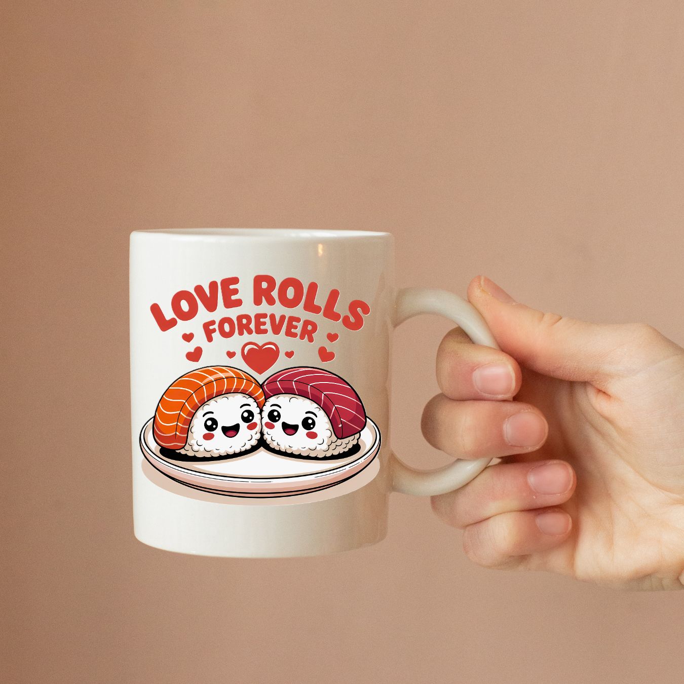 Love Rolls Sushi Lovers Funny Mug By Memez Store 