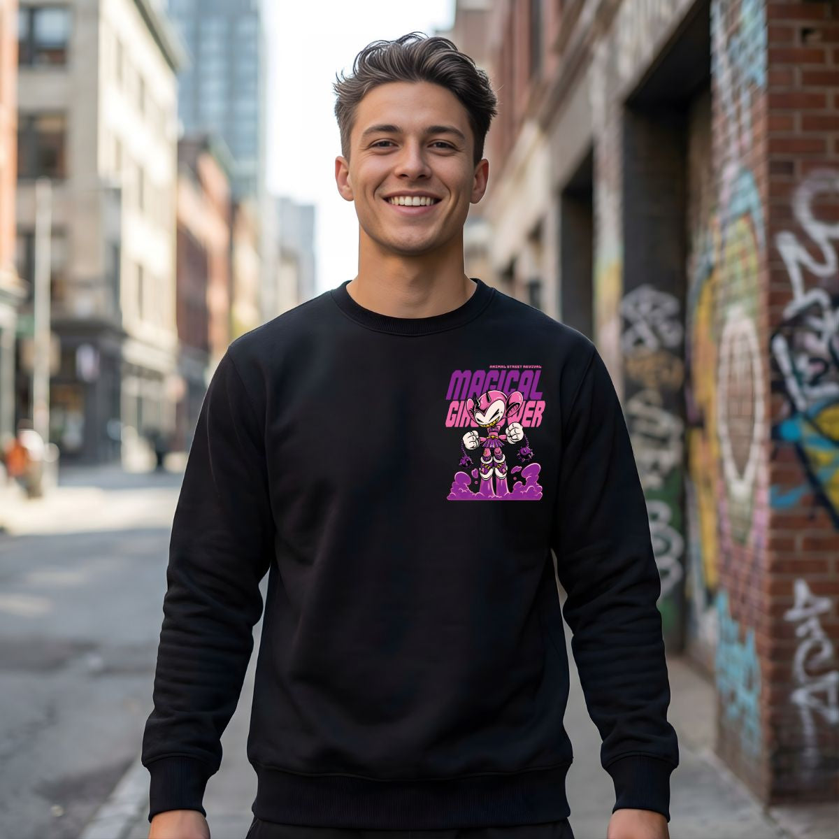 Magical graver animal street revival crewneck sweatshirt