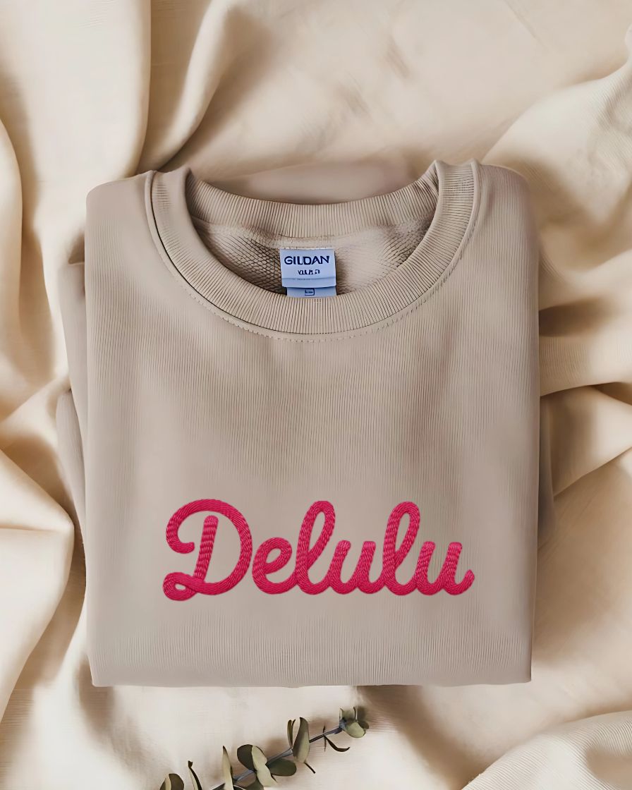 Funny Delulu internet slang sweatshirt