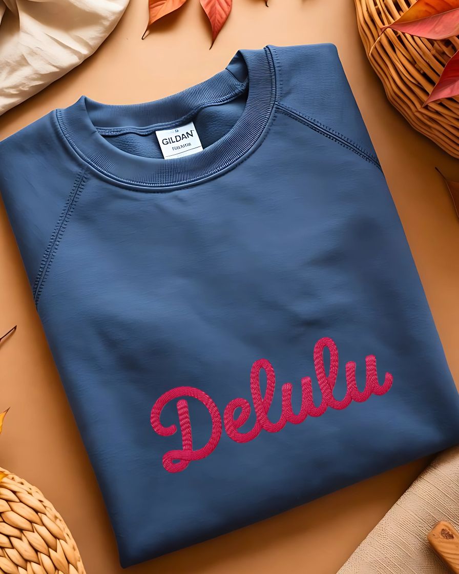 Funny Delulu internet slang sweatshirt