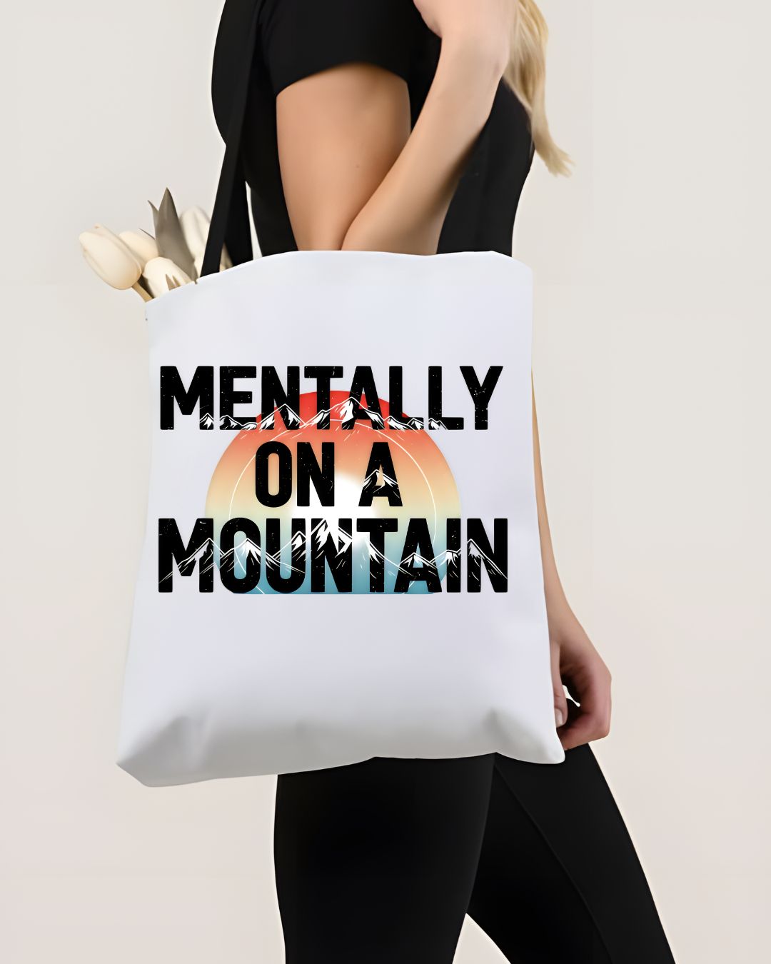 Mentally on Mountain Funny Wellness Tote Bag