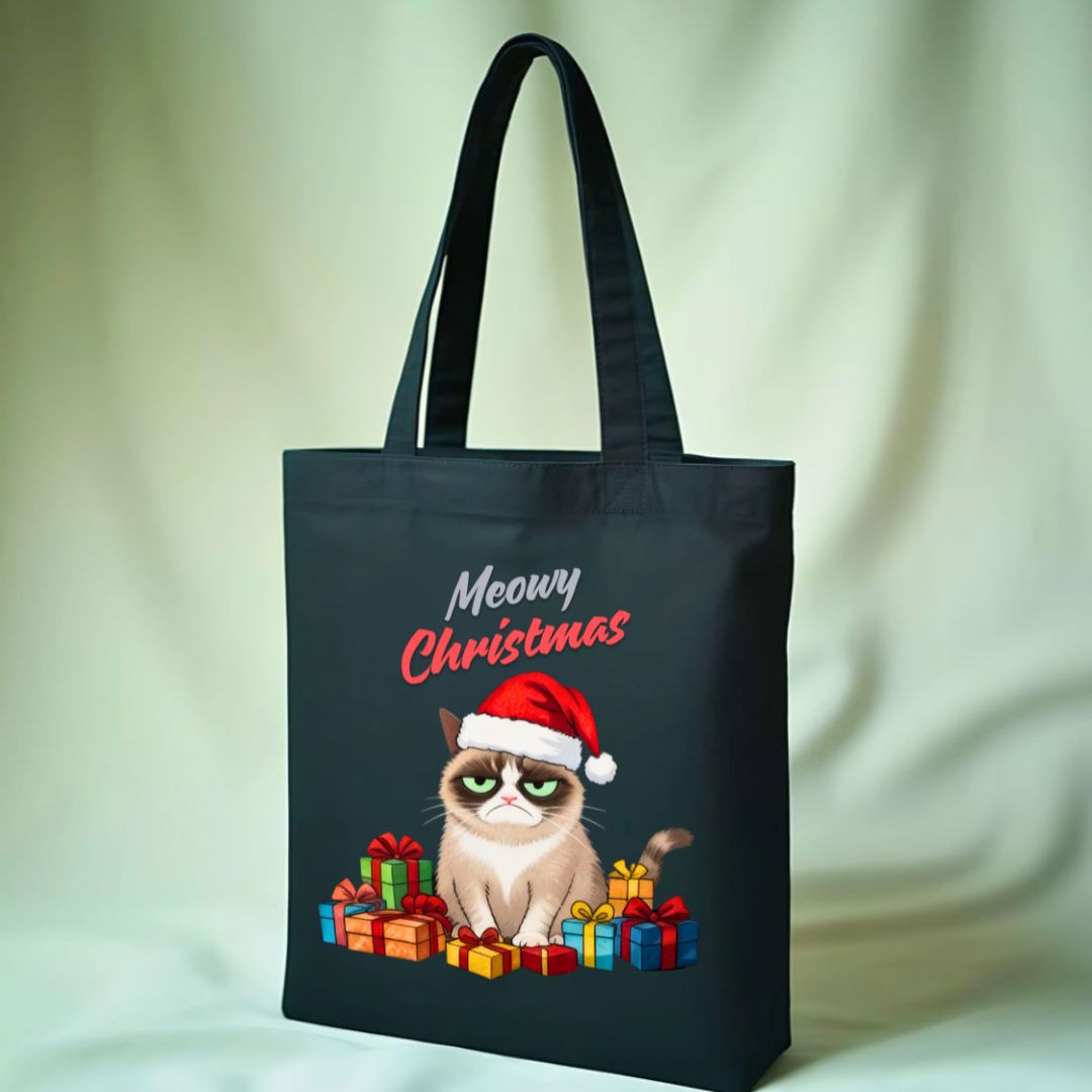 Merry Christmas Tote Bag with classic holiday design