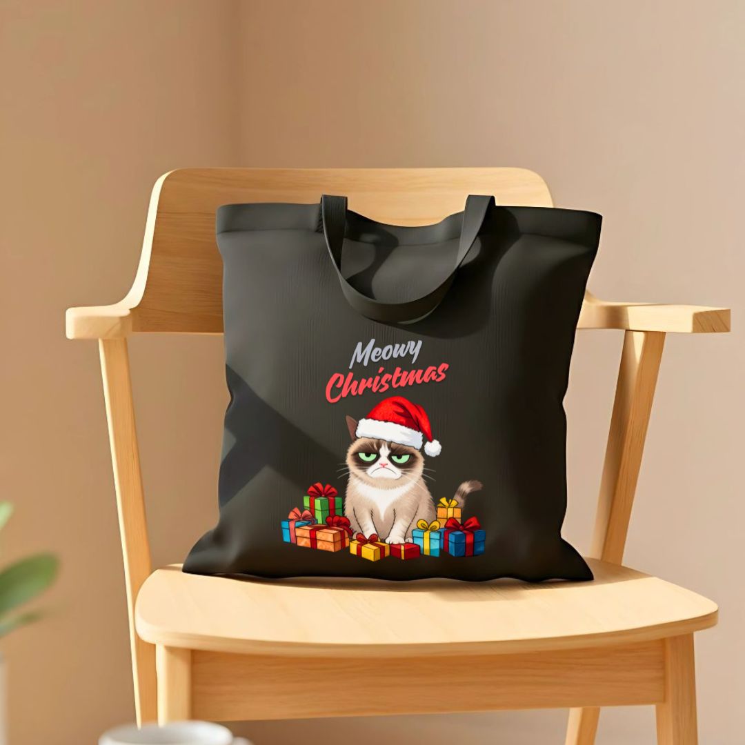 Merry Christmas Tote Bag with classic holiday design