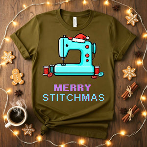 Merry Stitchmas Meme Funny T-Shirt with Stitch in Santa hat