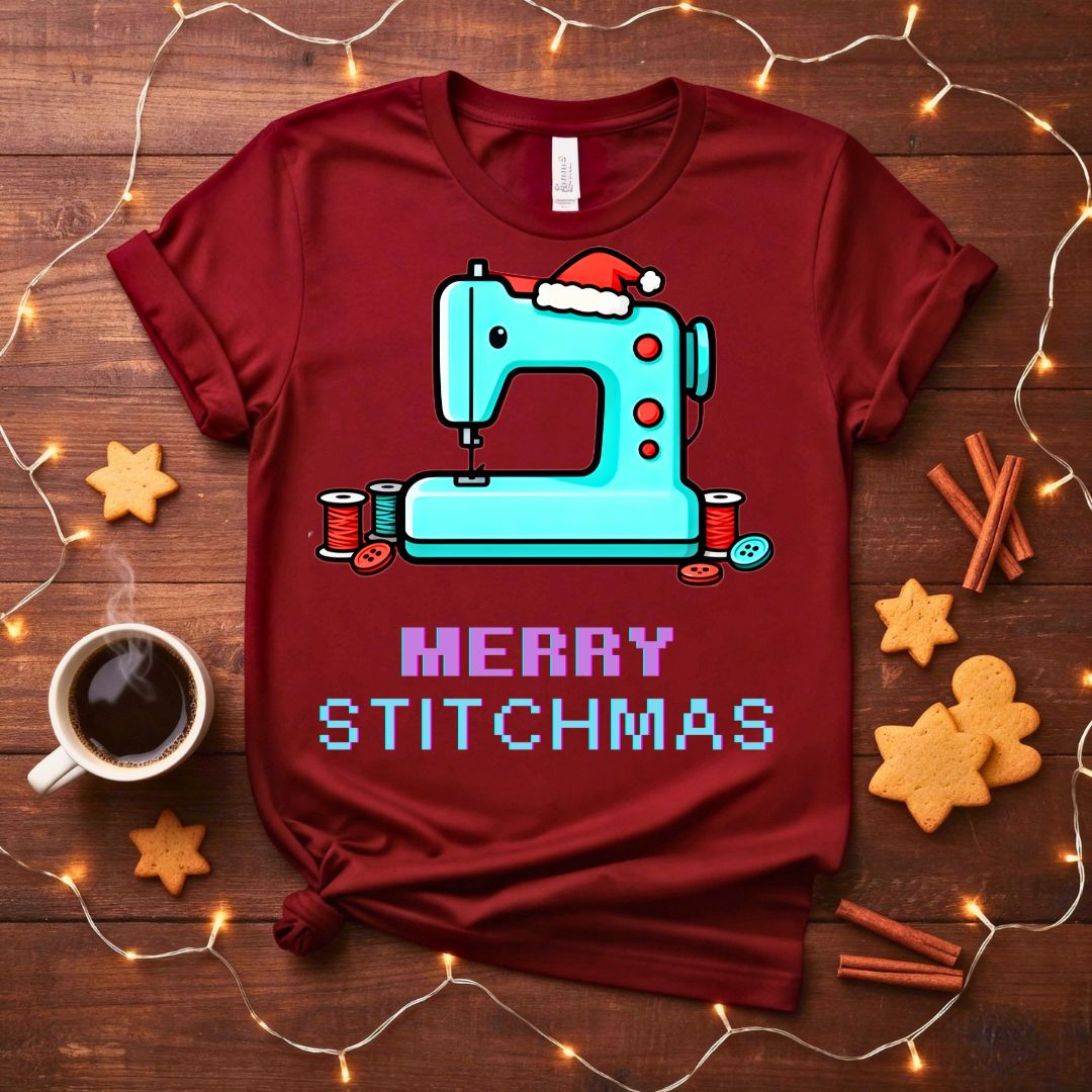 Merry Stitchmas Meme Funny T-Shirt with Stitch in Santa hat