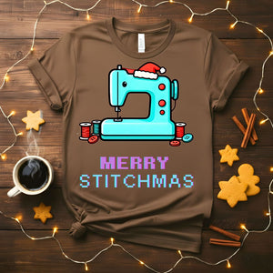 Merry Stitchmas Meme Funny T-Shirt with Stitch in Santa hat