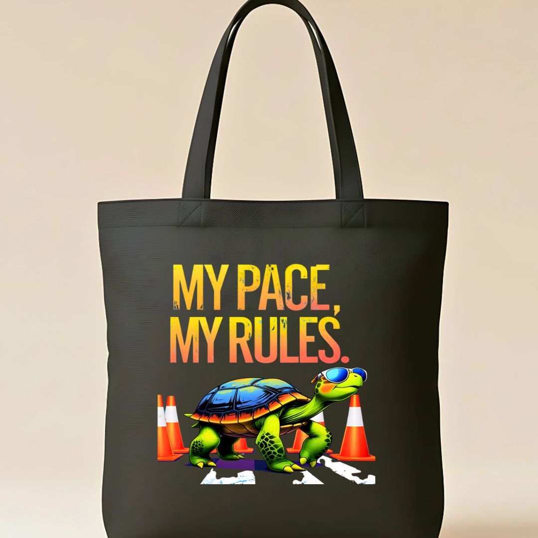 My Place My Rules Tote Bag with bold sassy text