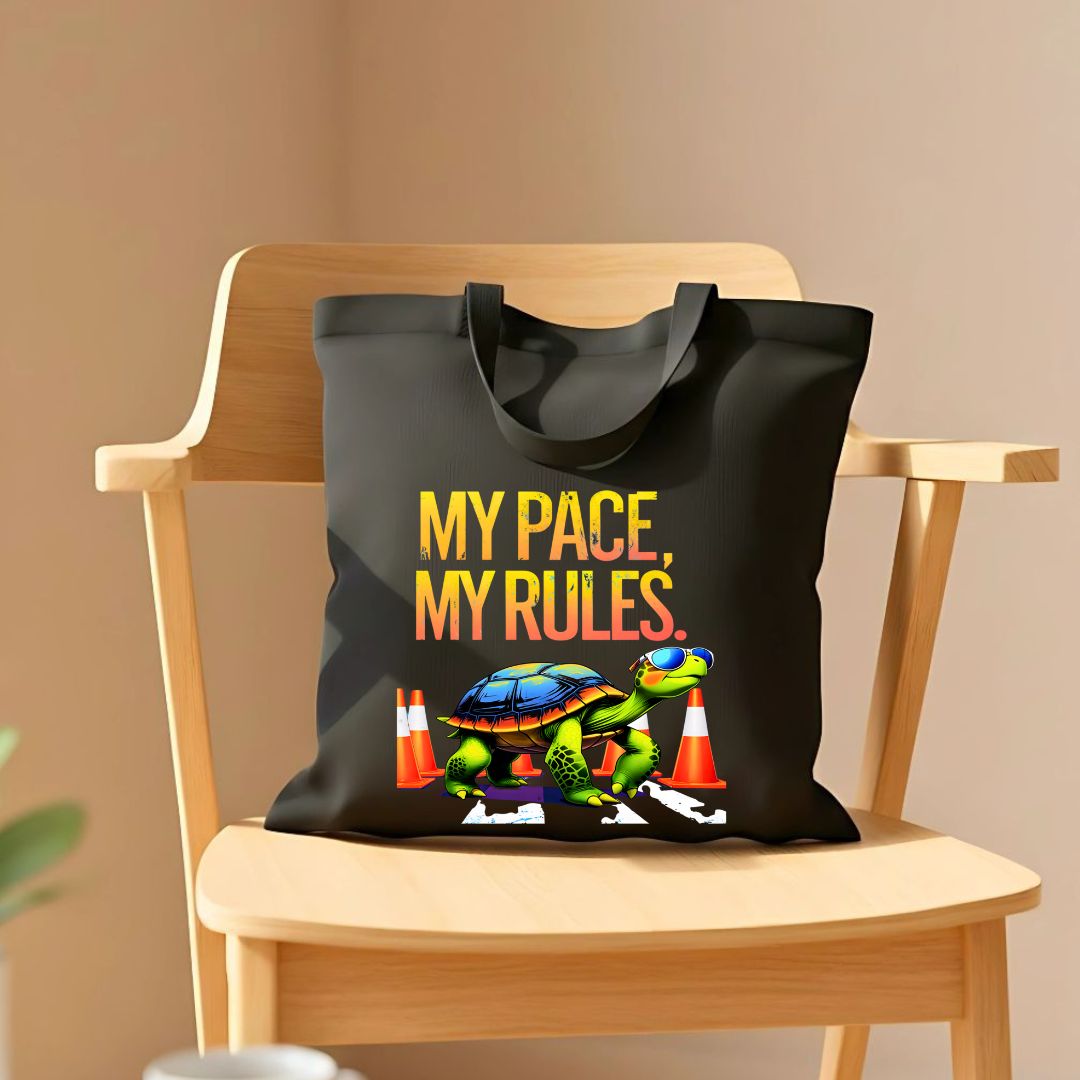 My Place My Rules Tote Bag with bold sassy text