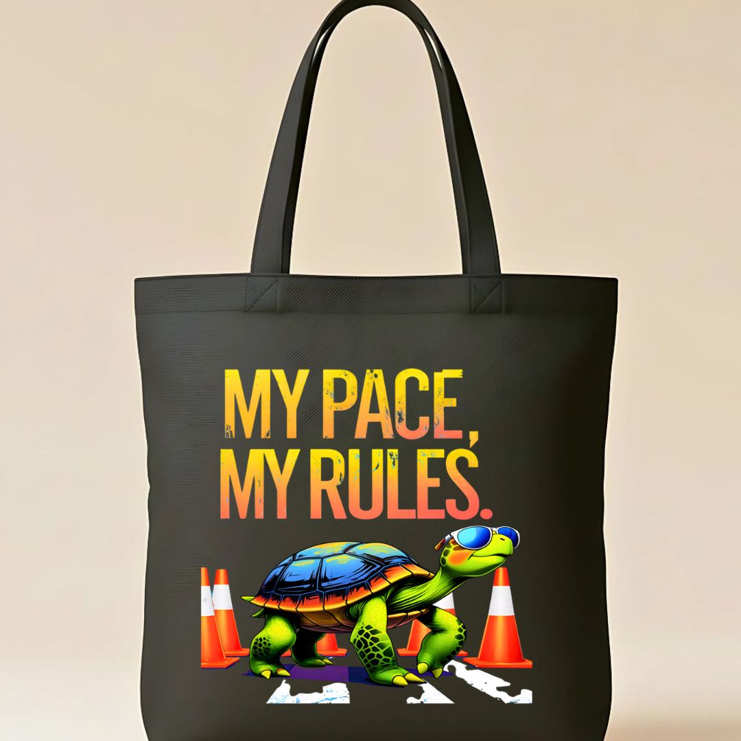 My Place My Rules Tote Bag with bold sassy text