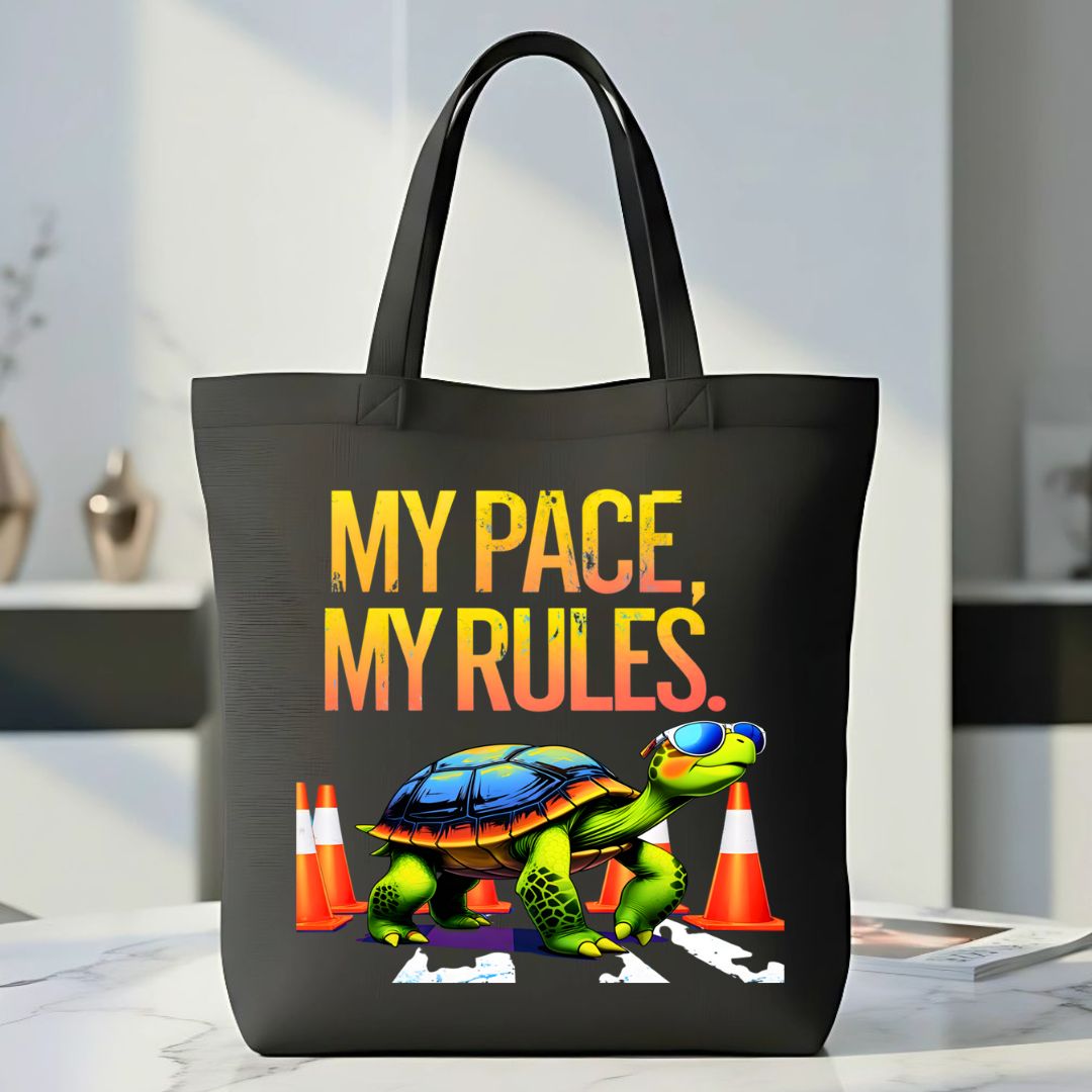My Place My Rules Tote Bag with bold sassy text