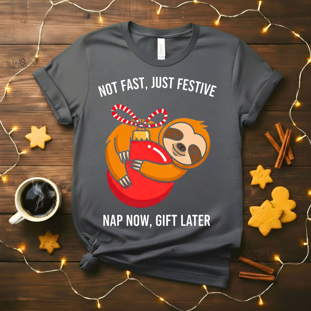 Nap Now Gift Later funny animal Christmas procrastinator t-shirt