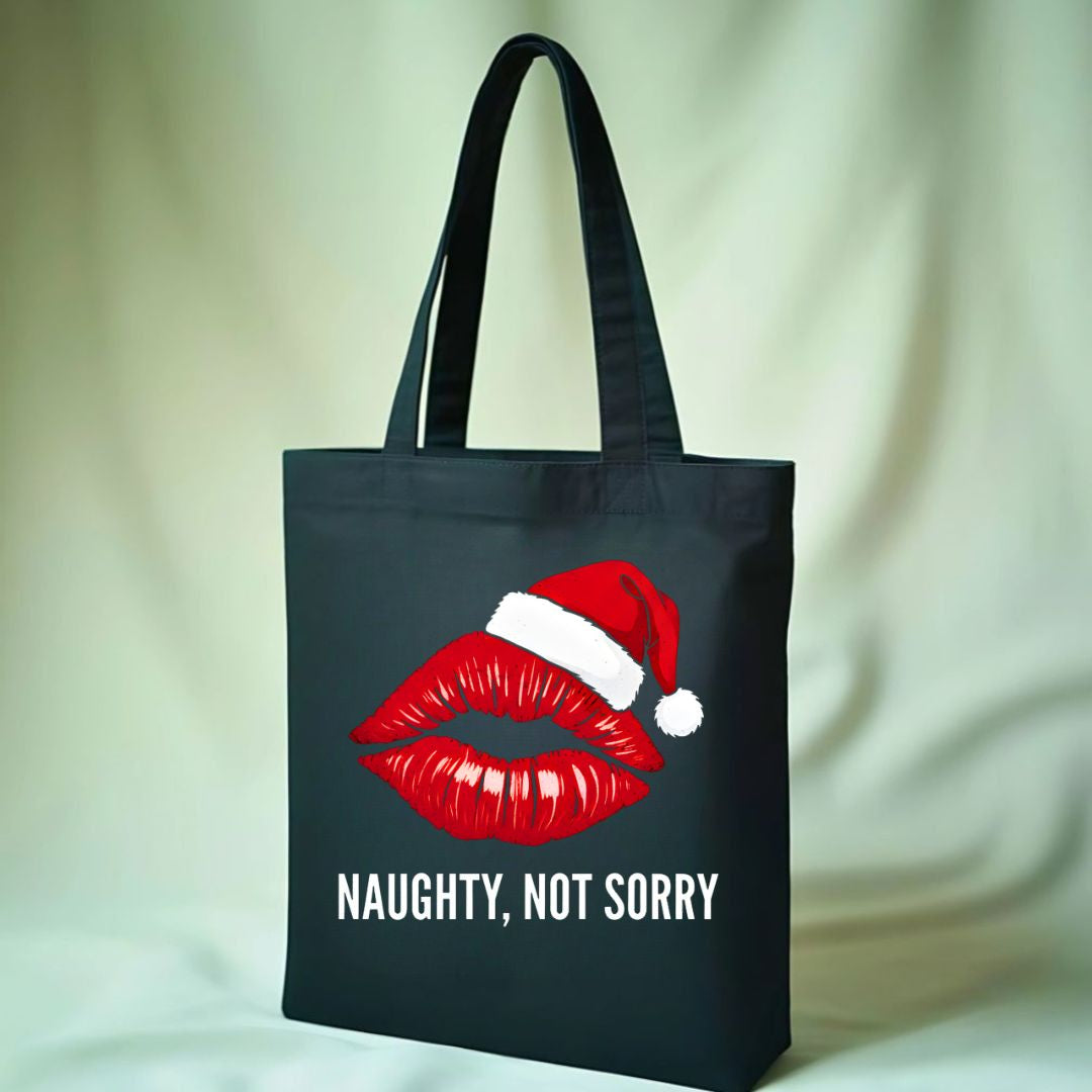 Naughty Not Sorry Funny Sassy Tote Bag
