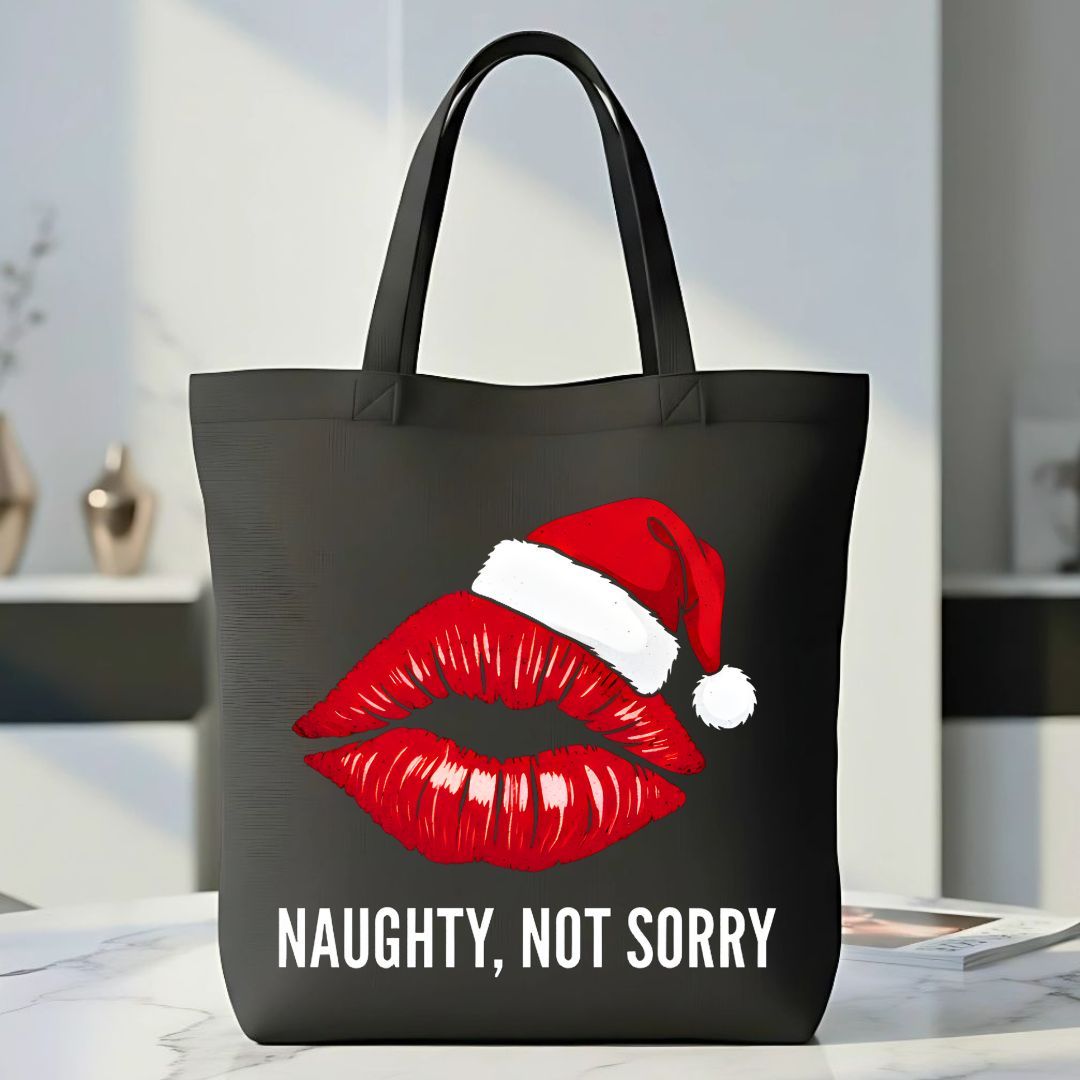 Naughty Not Sorry Funny Sassy Tote Bag