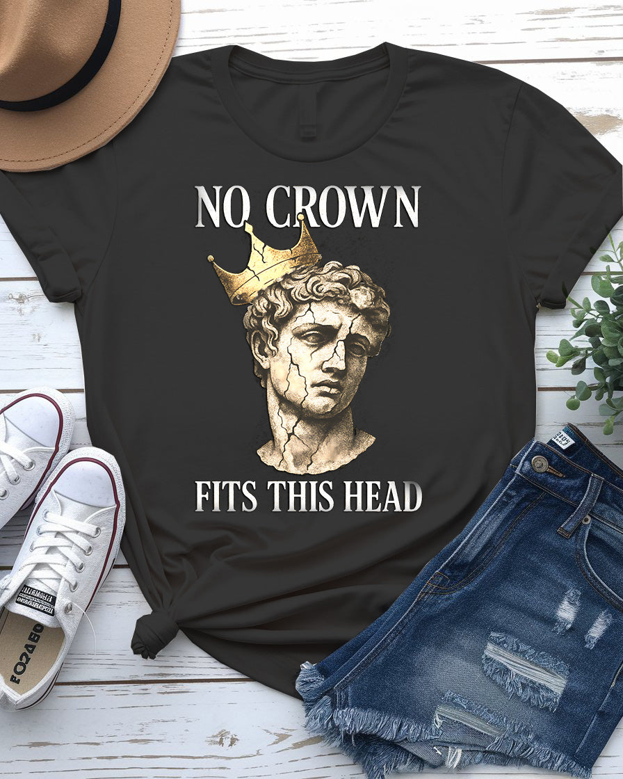 No Crown Fits This Head Meme Tee – Unisex Bold Statement Shirt by Memez Store