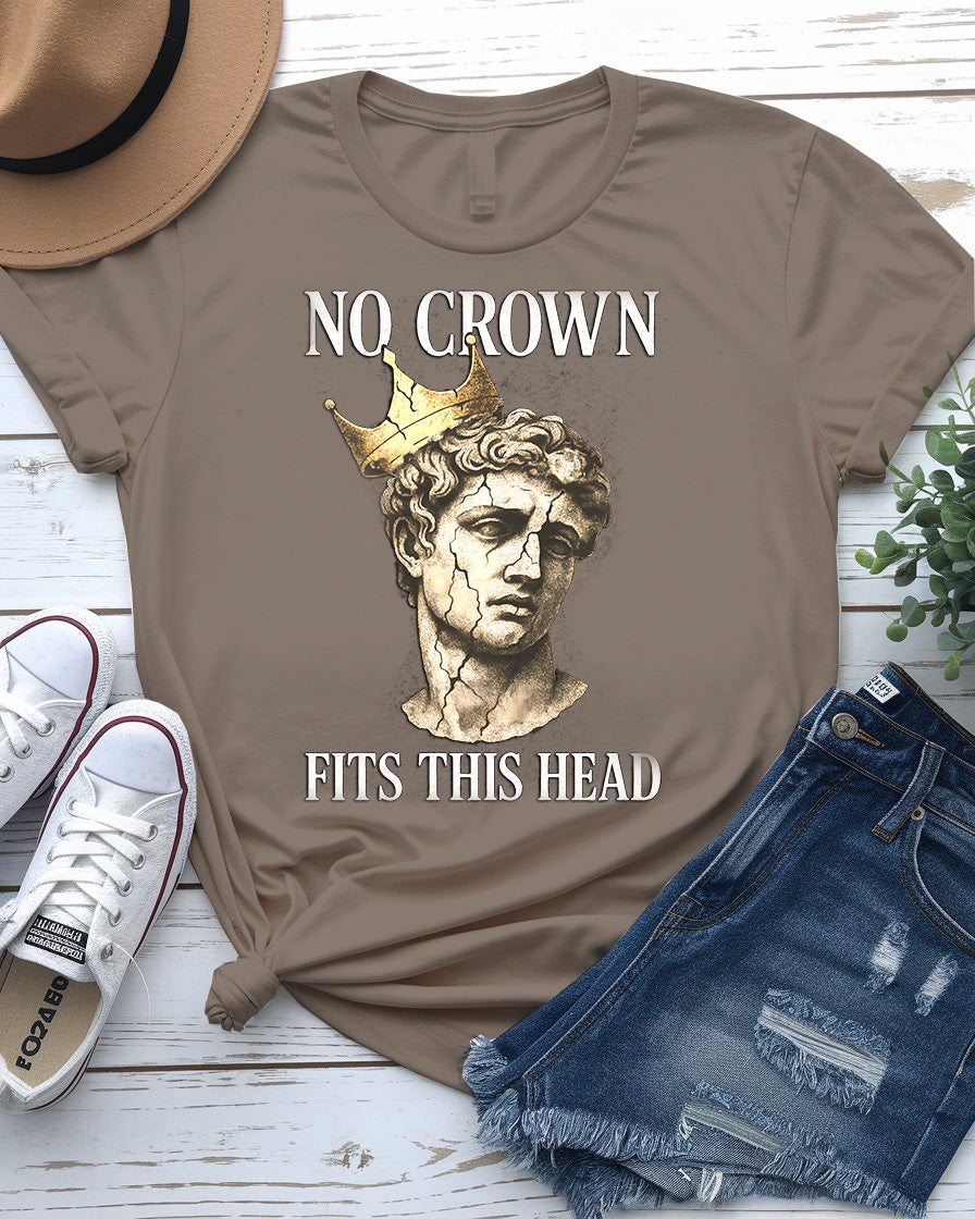 No Crown Fits This Head Meme Tee – Unisex Bold Statement Shirt by Memez Store