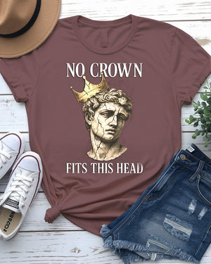 No Crown Fits This Head Meme Tee – Unisex Bold Statement Shirt by Memez Store