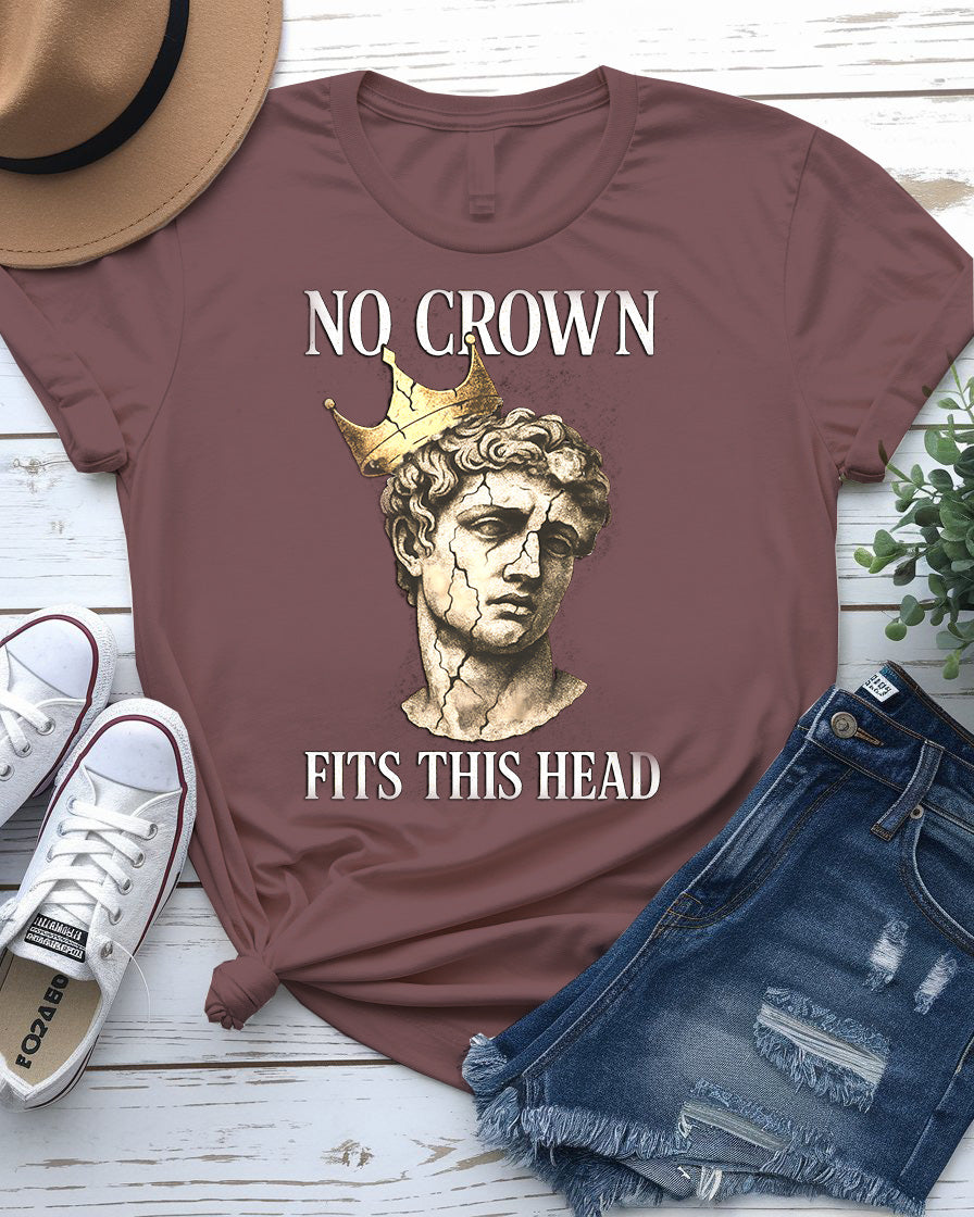 No Crown Fits This Head Meme Tee – Unisex Bold Statement Shirt by Memez Store