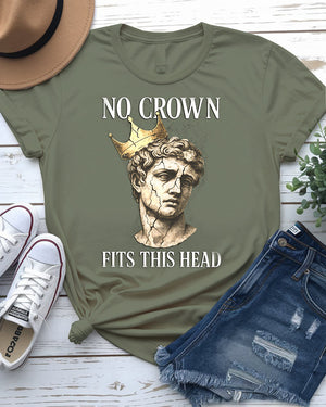 No Crown Fits This Head Meme Tee – Unisex Bold Statement Shirt by Memez Store