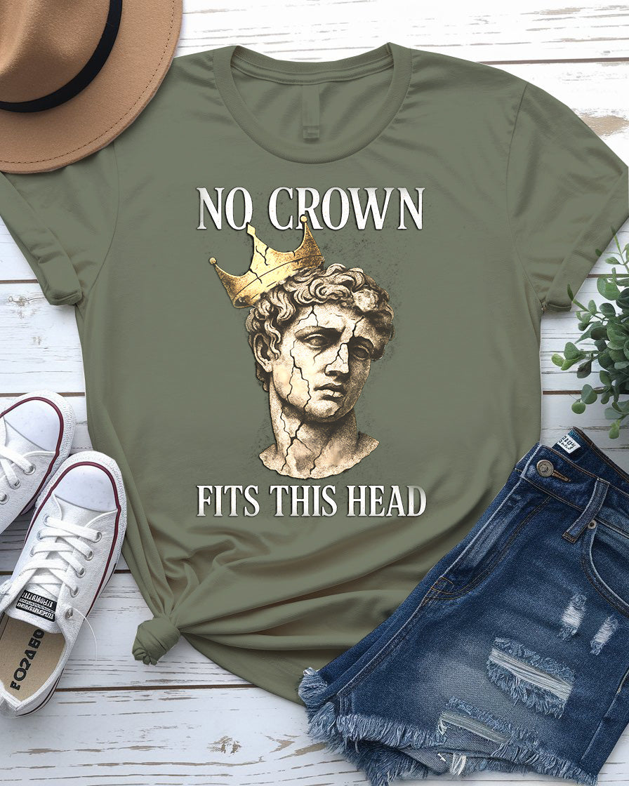 No Crown Fits This Head Meme Tee – Unisex Bold Statement Shirt by Memez Store