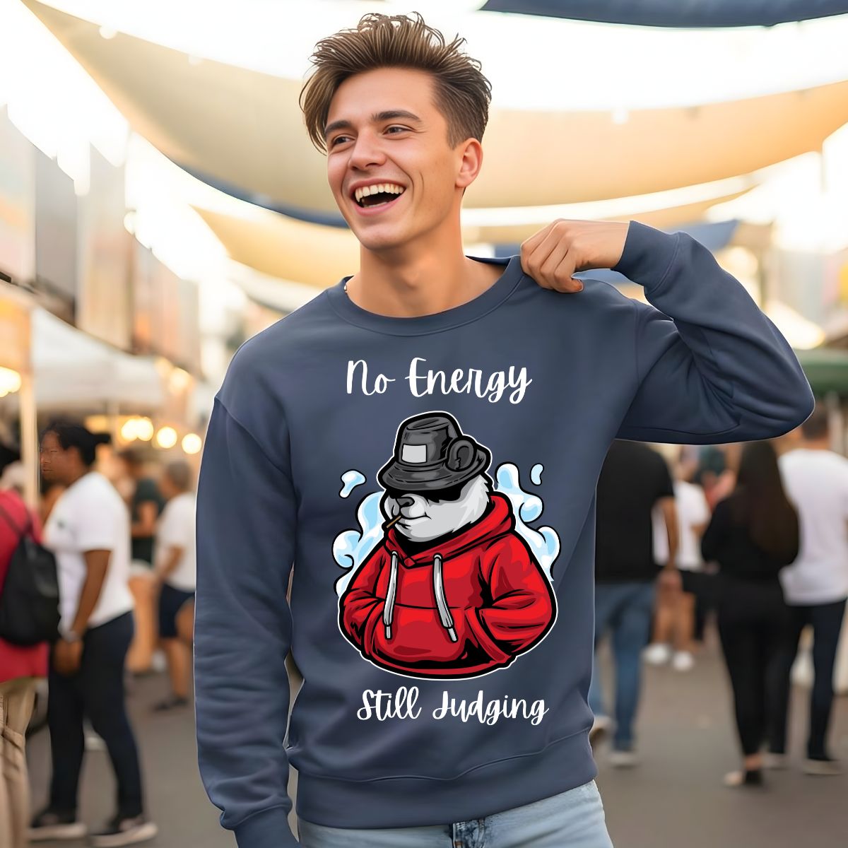 Urban graphic No Energy unisex crewneck sweatshirt