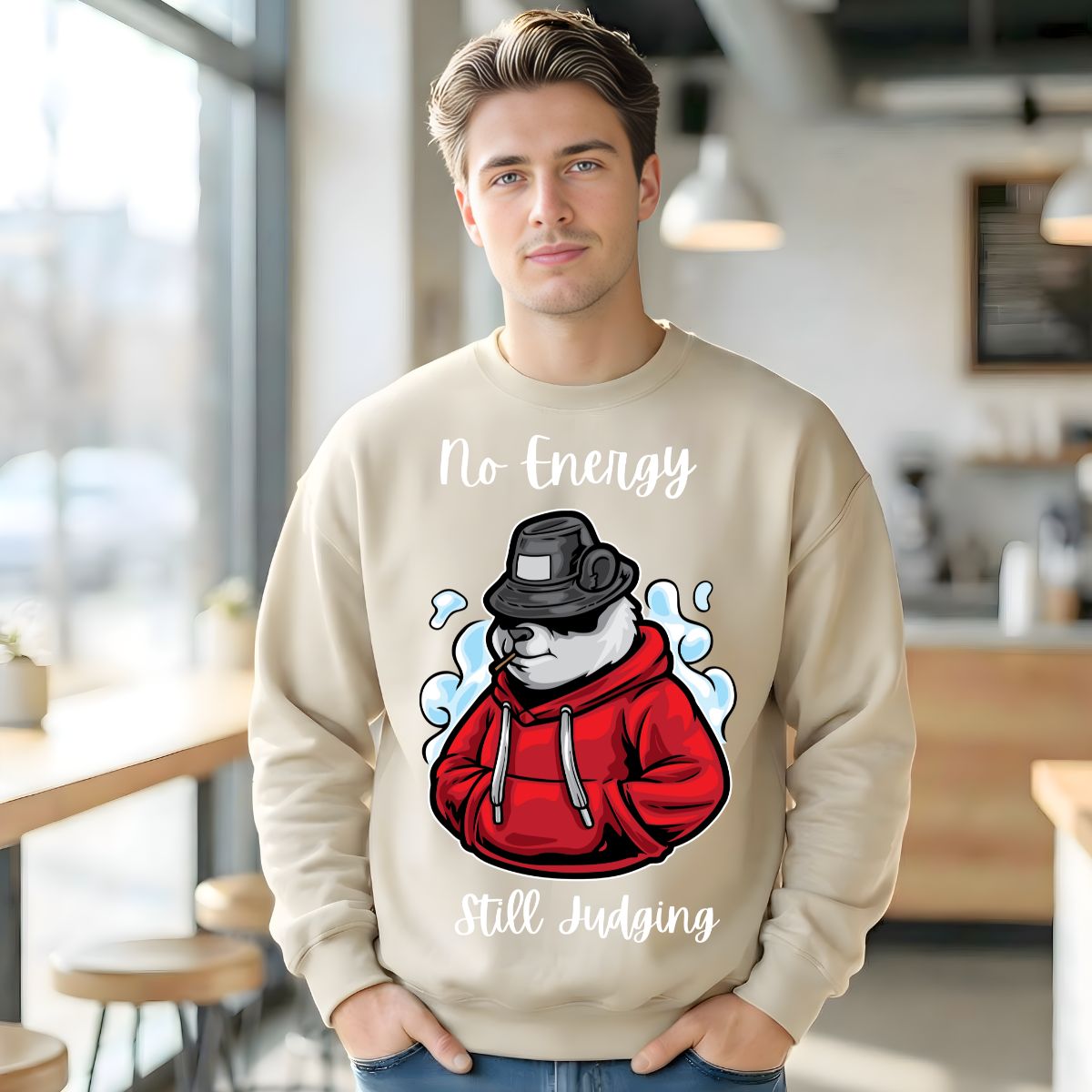 Urban graphic No Energy unisex crewneck sweatshirt