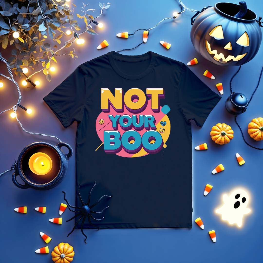Bold Halloween meme tee with typography design