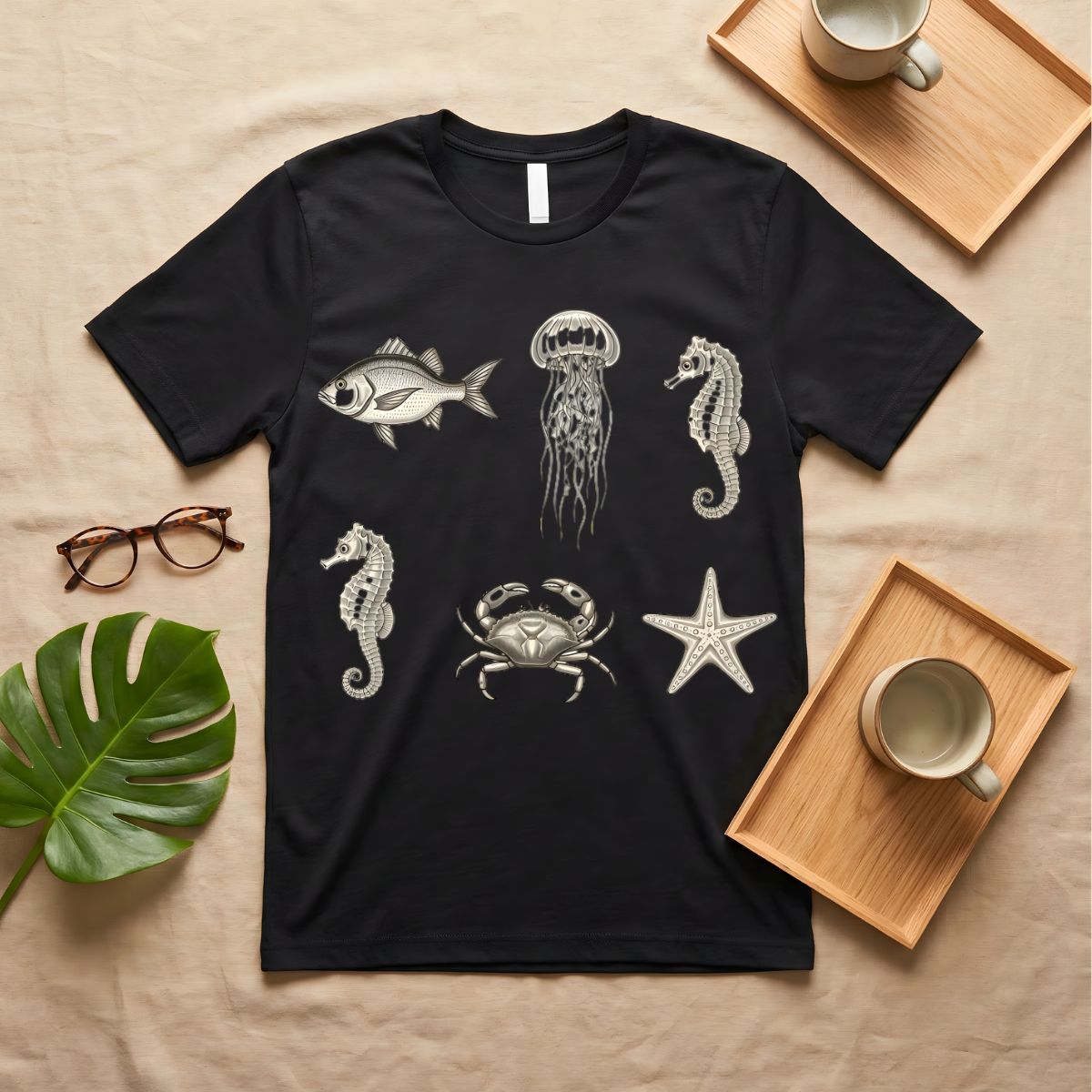 Ocean life unisex t-shirt with marine inspired graphic by Memez Store