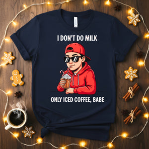 Only Iced Coffee Christmas Meme Funny Tee for coffee lovers, iced coffee Christmas t-shirt for men and women, funny meme caffeine shirt for holiday gifting, cool Christmas coffee apparel 2025 by Memez Store