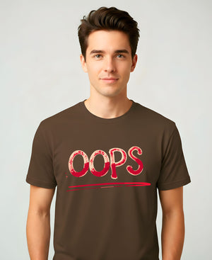 Oops Typographical Meme Funny Tee – Funny typo meme t-shirt with bold “Oops” text design.