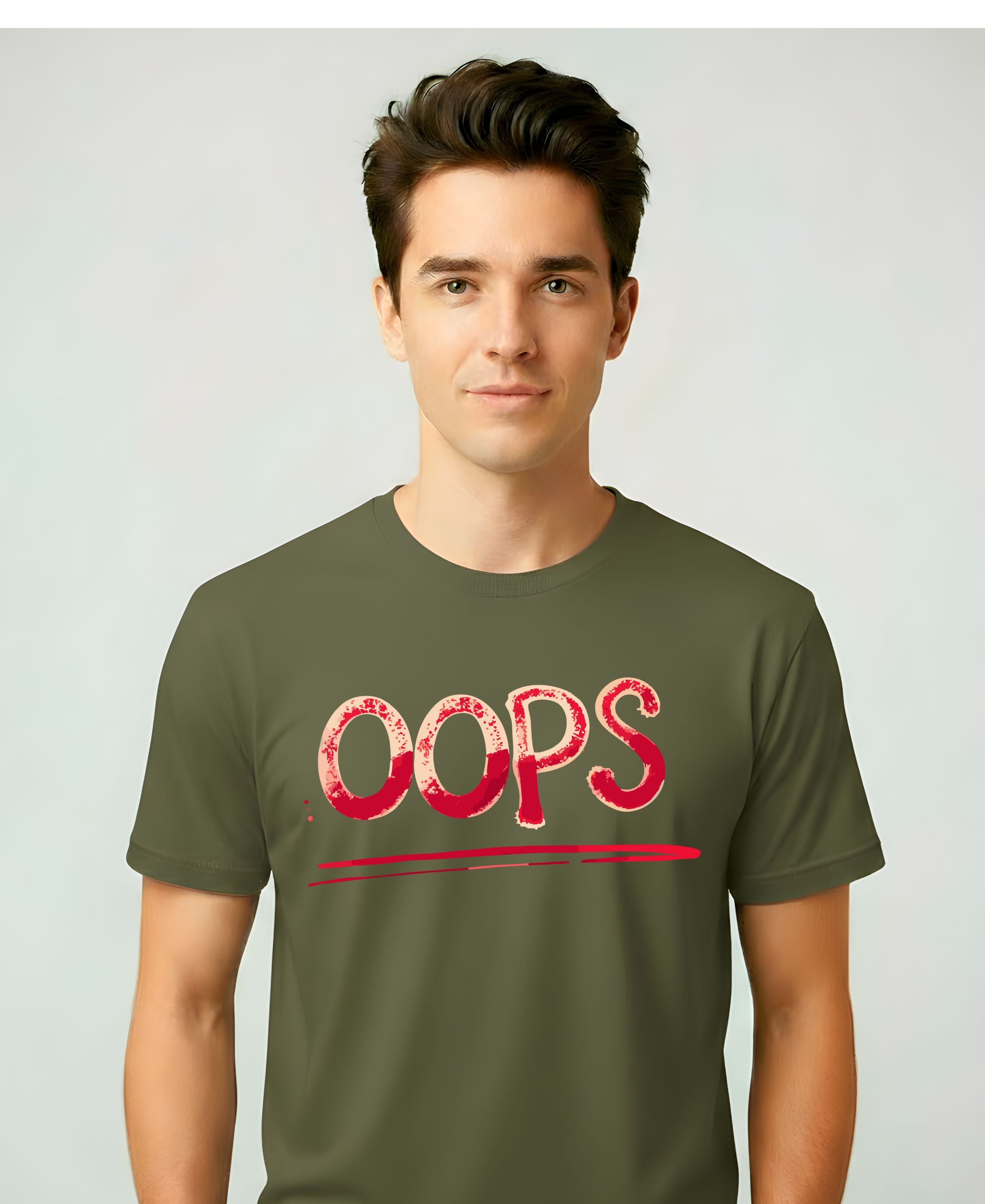 Oops Typographical Meme Funny Tee – Funny typo meme t-shirt with bold “Oops” text design.