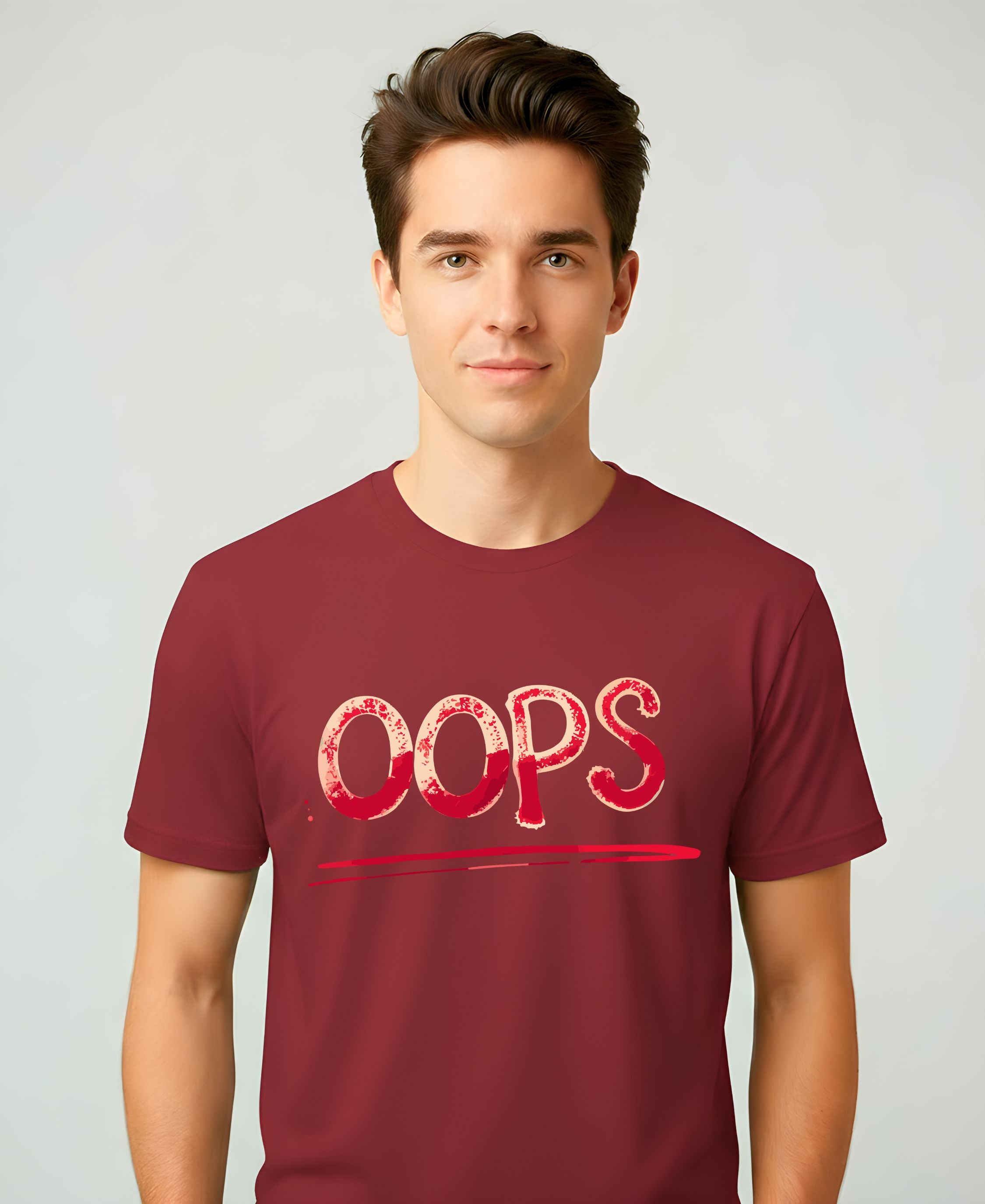 Oops Typographical Meme Funny Tee – Funny typo meme t-shirt with bold “Oops” text design.