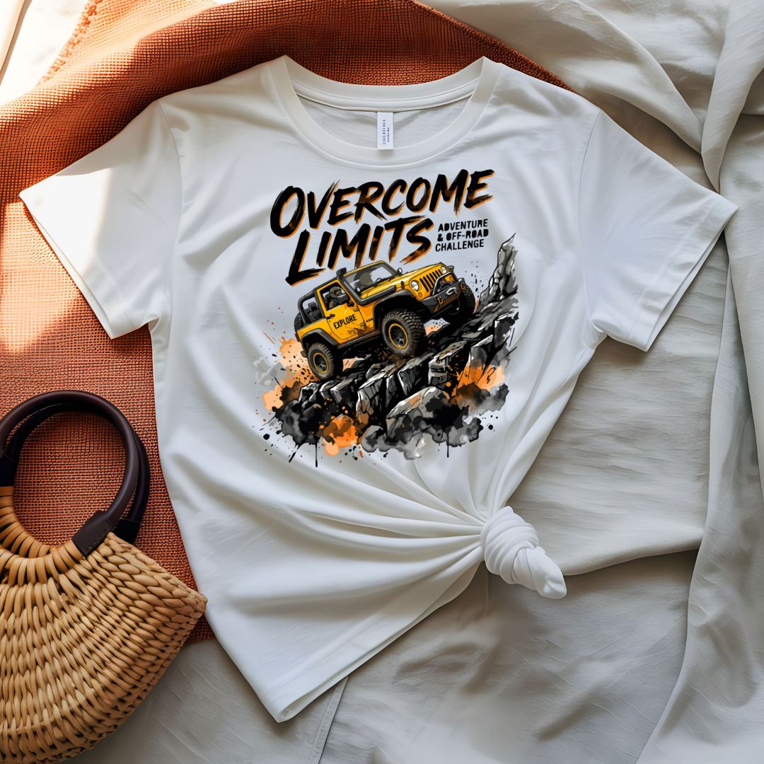Over come limits tee upward arrow motivational graphic