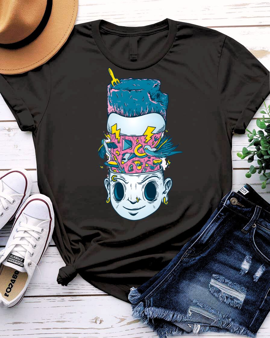 Overthinker t-shirt with minimalist bold typography on heather grey
