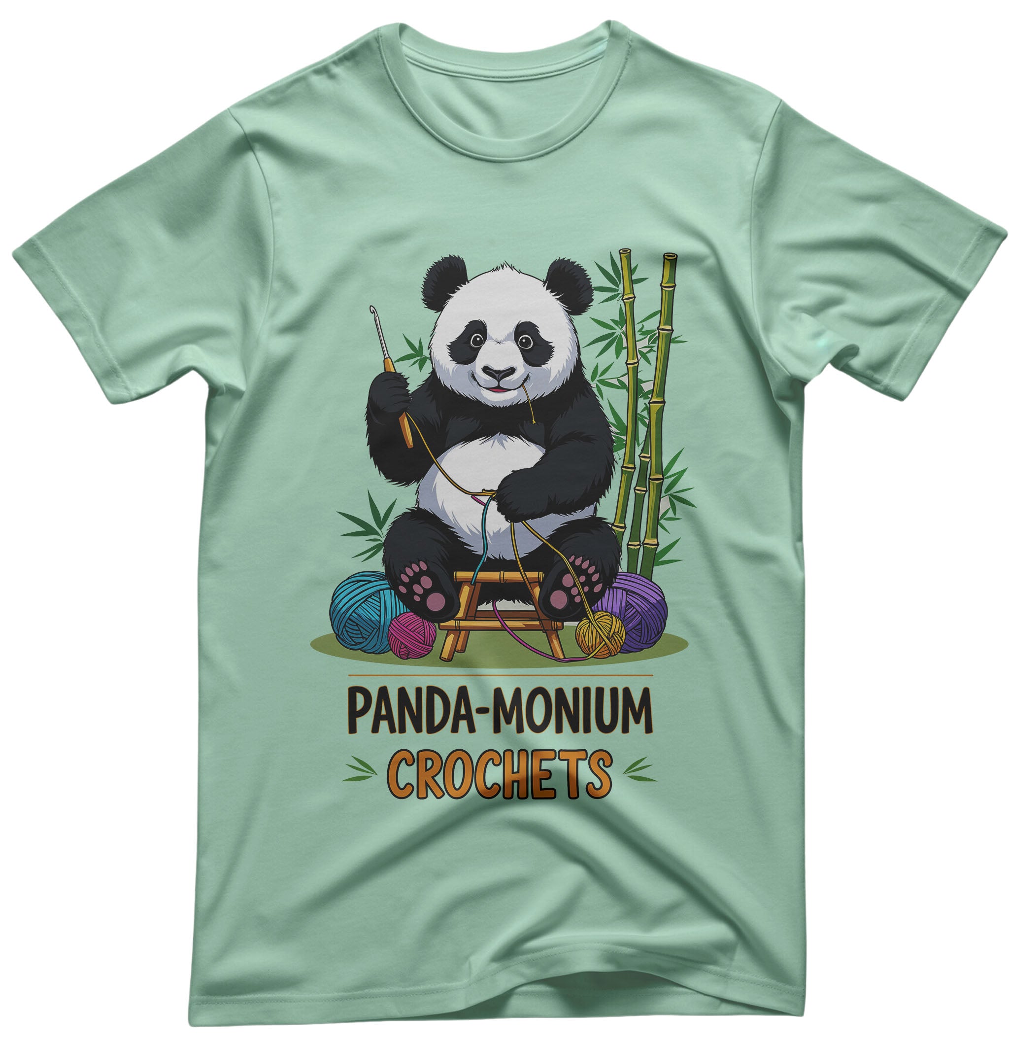 Panda-Monium Crochet Funny Unisex Tee - Memez Store