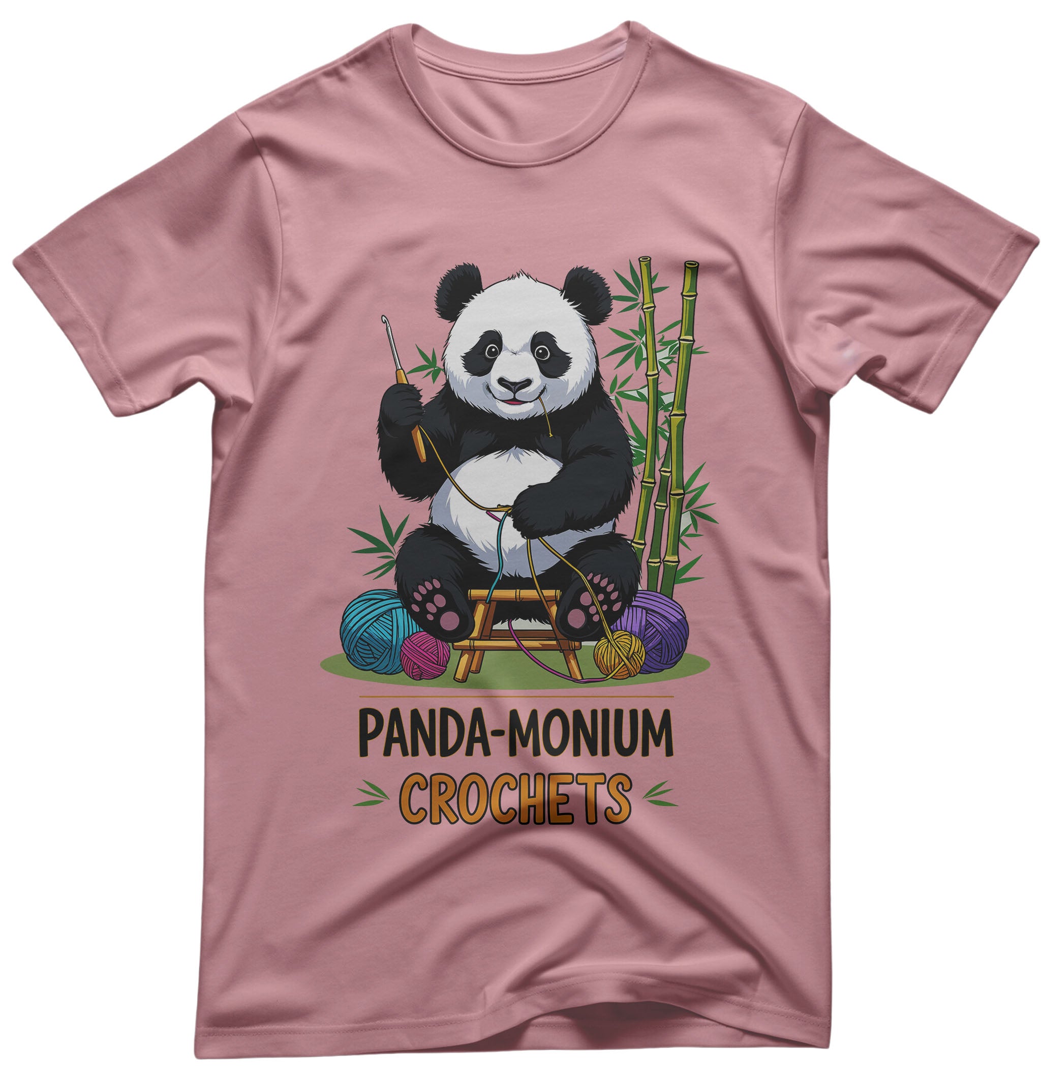 Panda-Monium Crochet Funny Unisex Tee - Memez Store