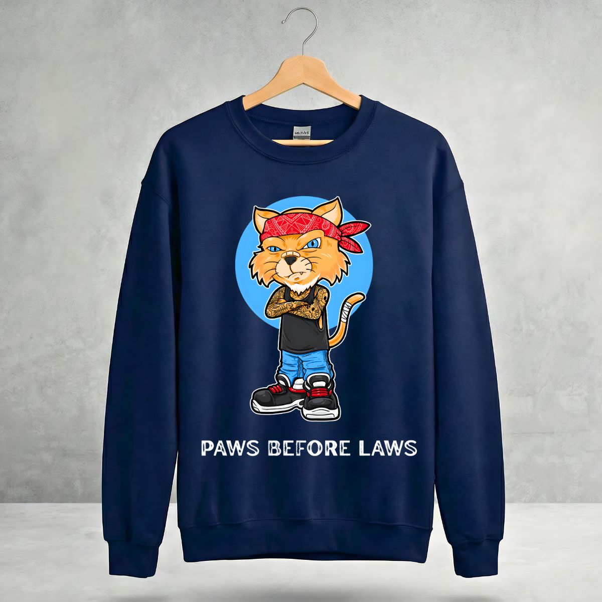 Paws Before Laws crewneck sweatshirt streetwear graphic by Memez Store