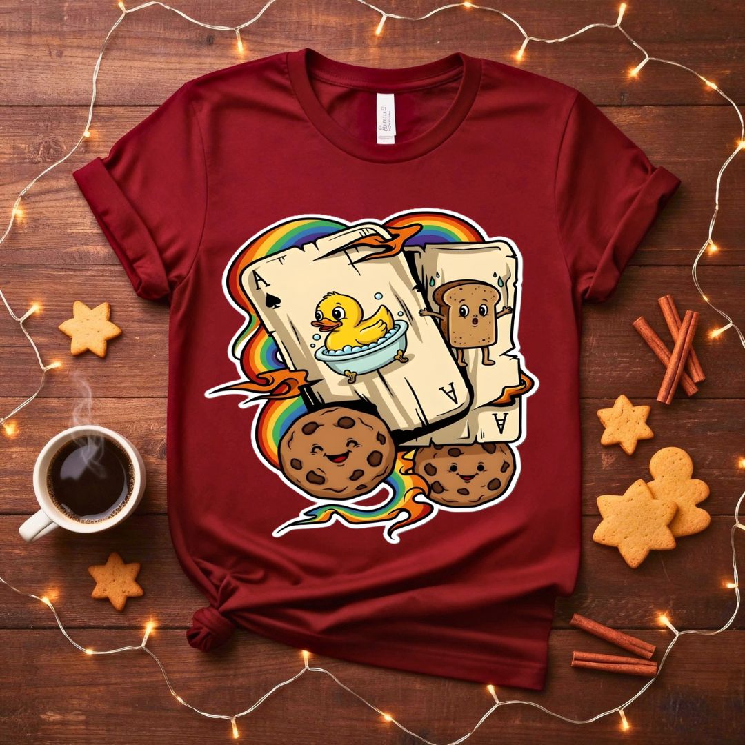 Playing Cards and Cookies Meme Funny T-Shirt