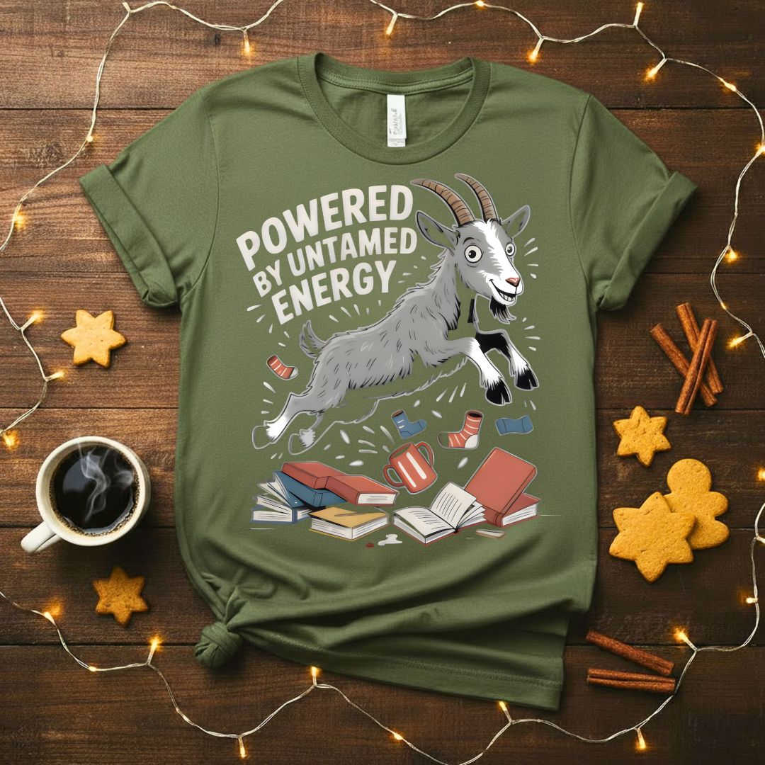 Powered By Untamed Energy Funny Sarcastic T-Shirt