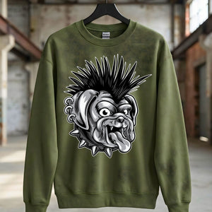 Punk Streetwear Crewneck Sweatshirt black bold graphic front
