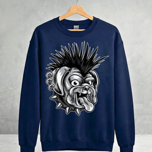 Punk Streetwear Crewneck Sweatshirt black bold graphic front