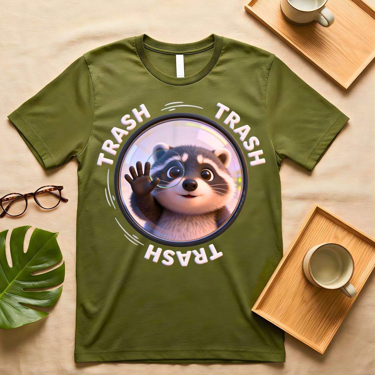 Trash panda raccoon graphic tee humor shirt