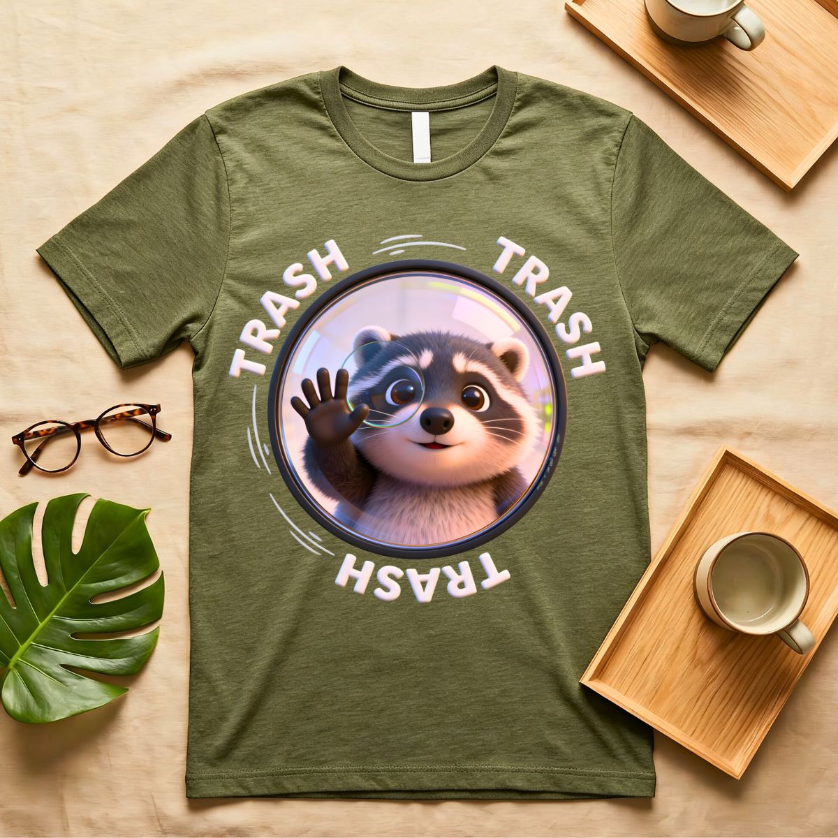 Trash panda raccoon graphic tee humor shirt