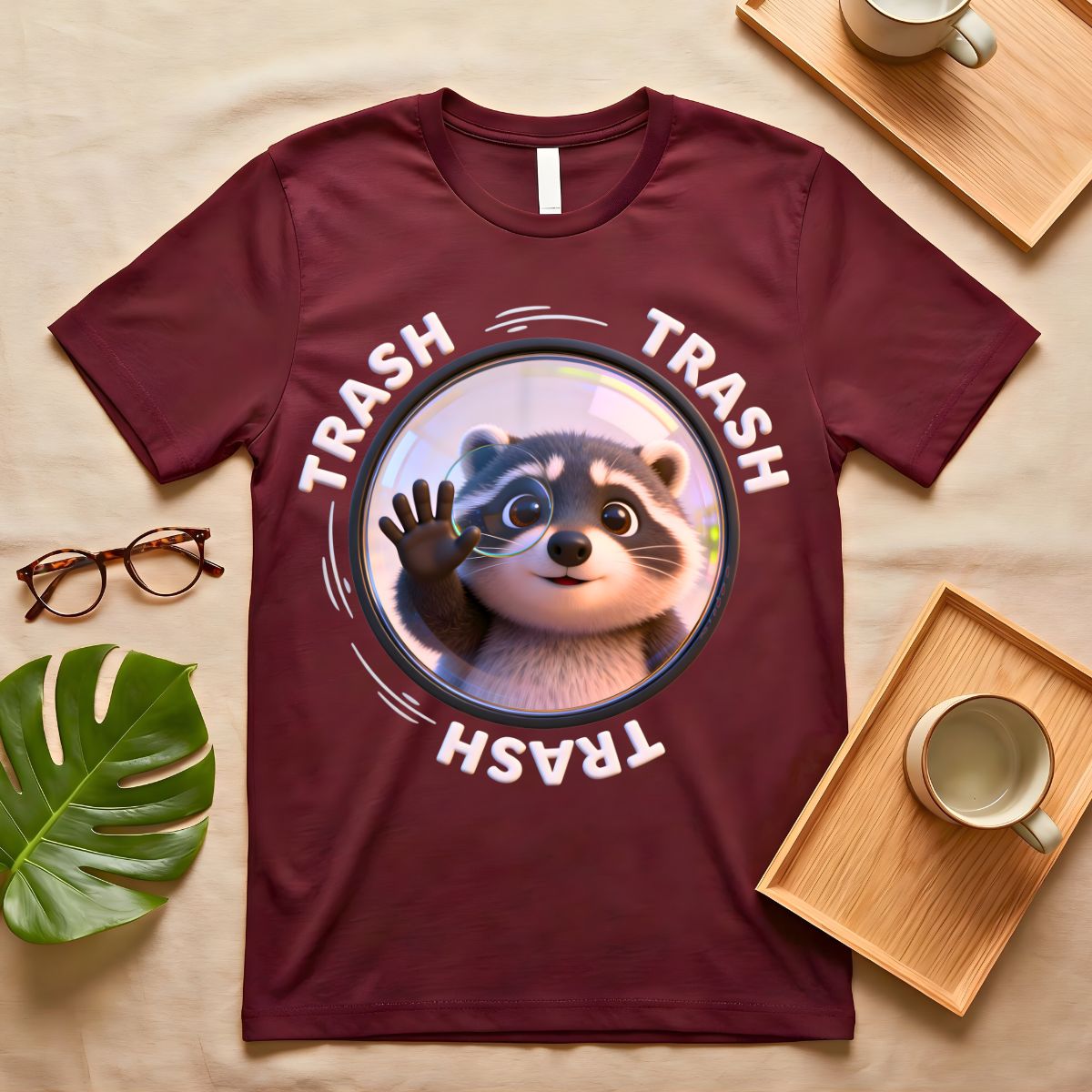 Trash panda raccoon graphic tee humor shirt