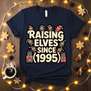 Raising Elves Since 1995 Funny Family Christmas T-Shirt