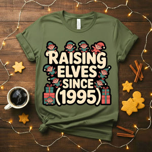 Raising Elves Since 1995 Funny Family Christmas T-Shirt
