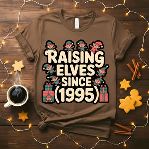 Raising Elves Since 1995 Funny Family Christmas T-Shirt