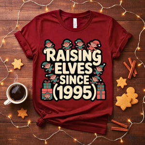 Raising Elves Since 1995 Funny Family Christmas T-Shirt