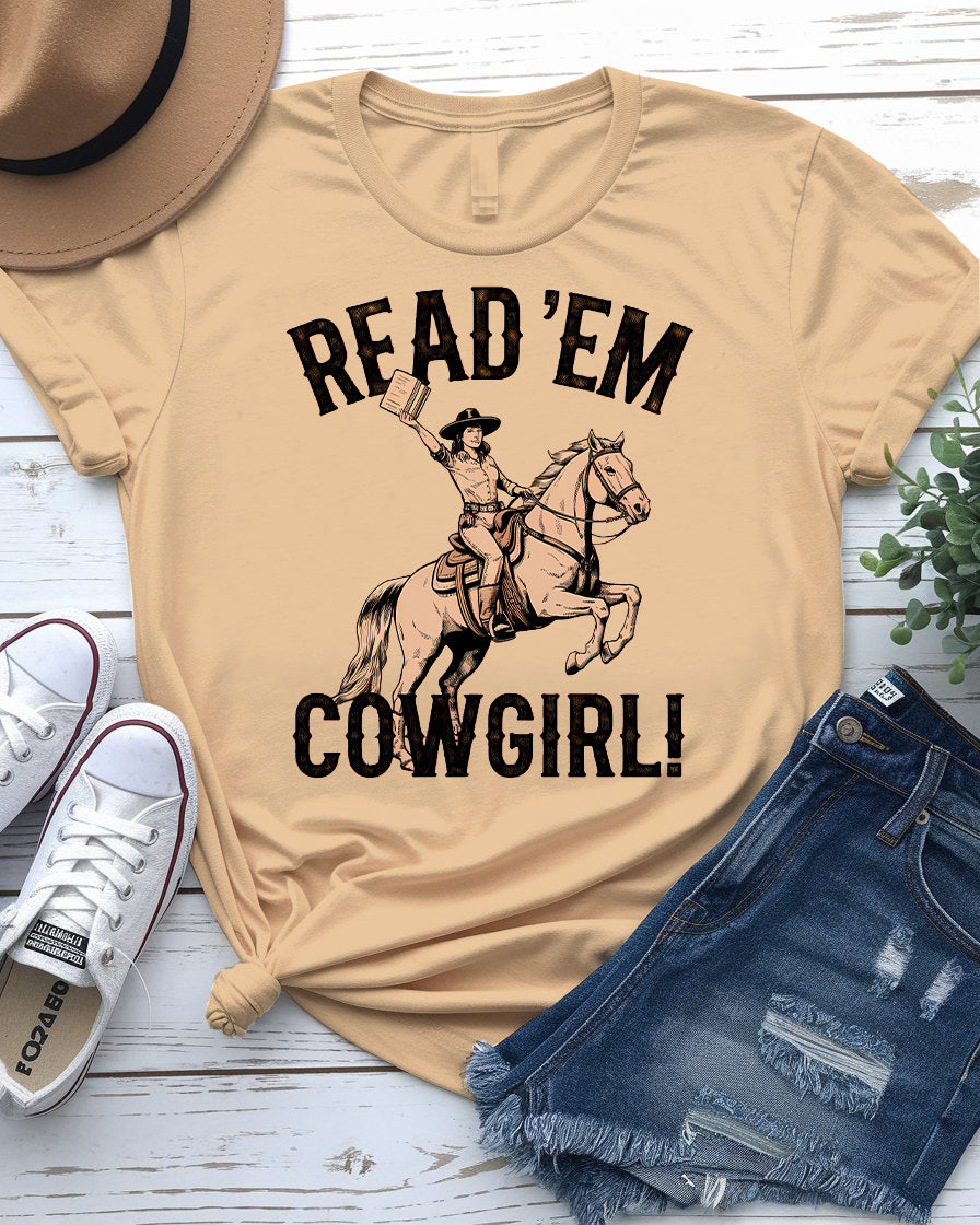 Read'em Cowgirl Retro Funny Tee | Memez Store