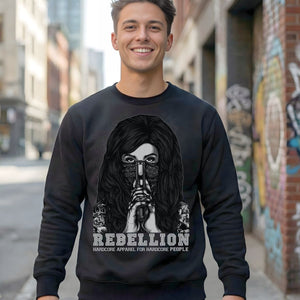 Rebellion streetwear crewneck sweatshirt front view