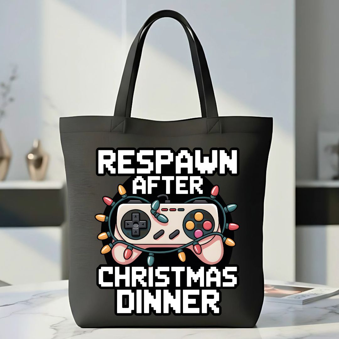 Respawn After Christmas Dinner Funny Gamer Tote Bag